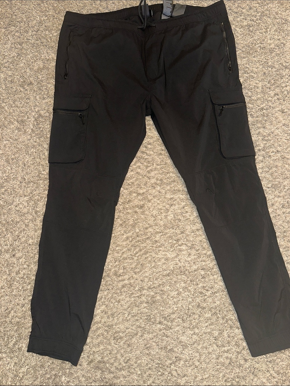 H&M Black Cargo Jogger Pants with Zip Pockets